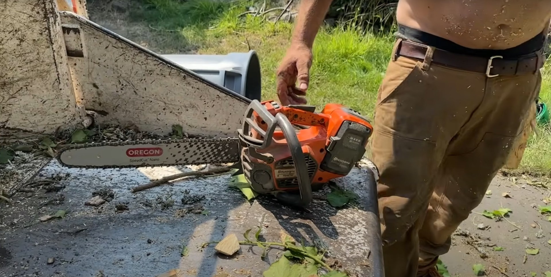 Professional-grade chainsaws and equipment for safe tree services Professional chainsaw and tree cutting equipment ready for tree service work